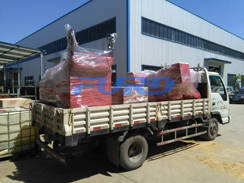 福瑞得機械手扶雙輪壓路機，座駕壓路機正式裝車發(fā)往客戶所在地
